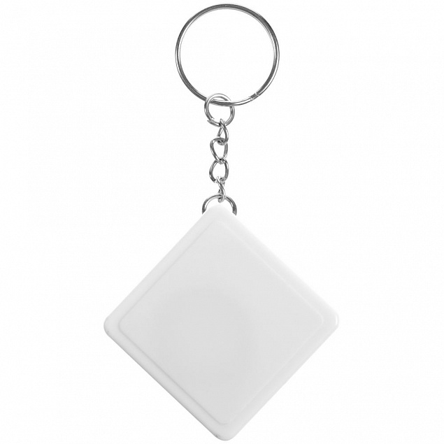 Брелок с рулеткой Square ver.2, белый с логотипом  заказать по выгодной цене в кибермаркете AvroraStore