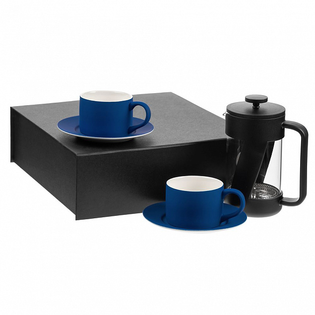 Набор для чая на 2 персоны Best Morning, синий с логотипом  заказать по выгодной цене в кибермаркете AvroraStore