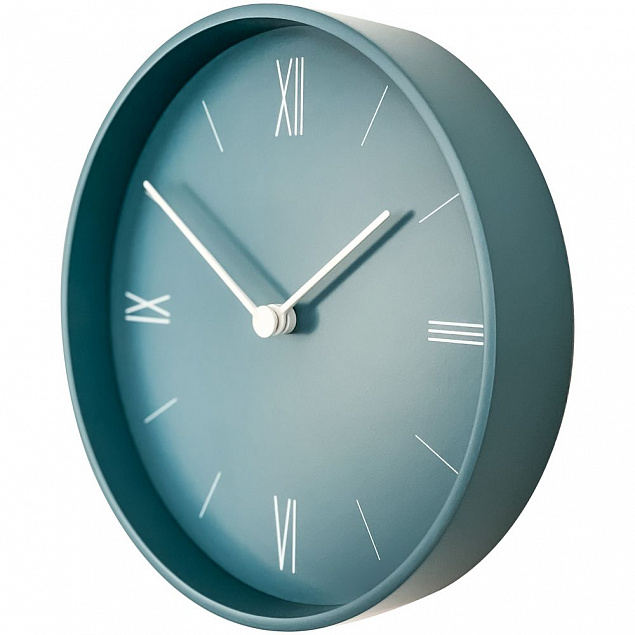 Часы настенные Goody, серо-голубые с логотипом  заказать по выгодной цене в кибермаркете AvroraStore