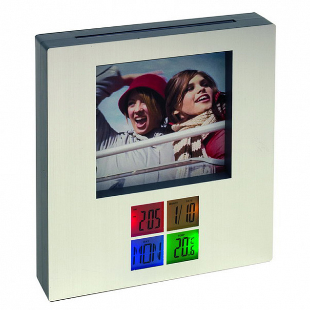Фоторамка с электронными часами "En Vogue" с логотипом  заказать по выгодной цене в кибермаркете AvroraStore
