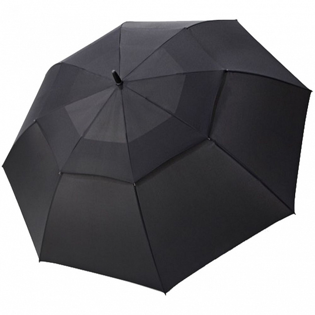 Зонт-трость Fiber Golf Air, черный с логотипом  заказать по выгодной цене в кибермаркете AvroraStore