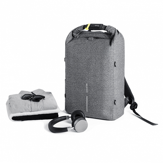 Рюкзак Urban с защитой от карманников, серый с логотипом  заказать по выгодной цене в кибермаркете AvroraStore
