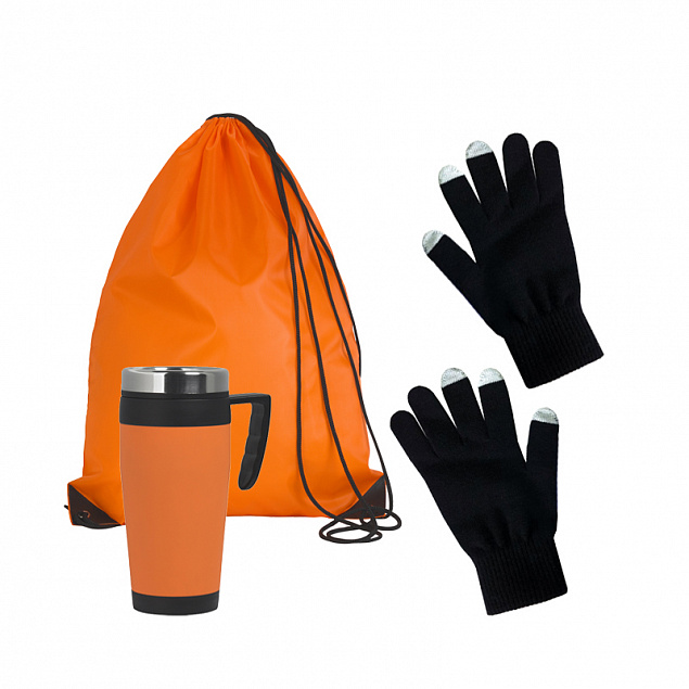 Набор подарочный "Зимняя прогулка", оранжевый с логотипом  заказать по выгодной цене в кибермаркете AvroraStore