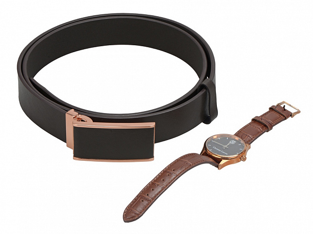 Подарочный набор: часы наручные мужские, ремень с логотипом  заказать по выгодной цене в кибермаркете AvroraStore