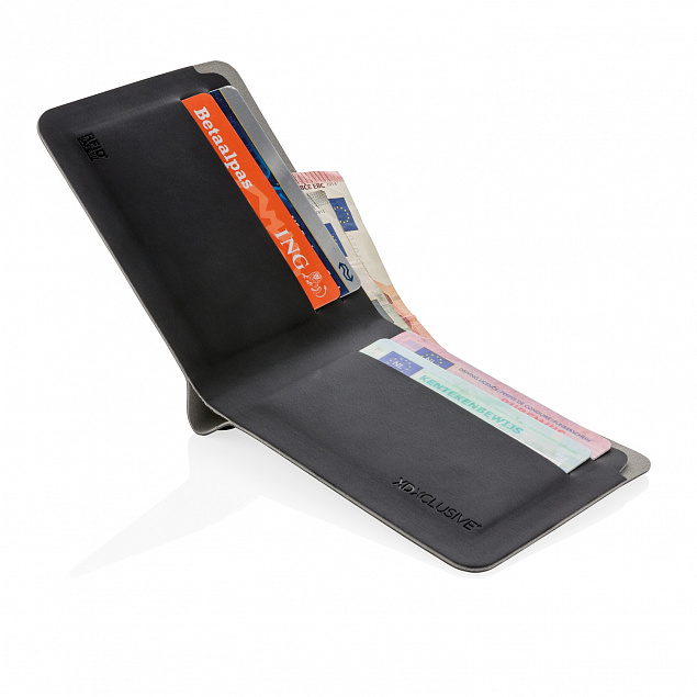 Бумажник Quebec с защитой от сканирования RFID, черный с логотипом  заказать по выгодной цене в кибермаркете AvroraStore
