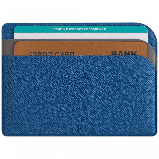 Чехол для карточек Dual, светло-синий с логотипом  заказать по выгодной цене в кибермаркете AvroraStore