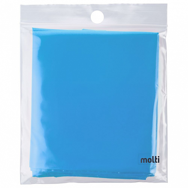 Дождевик-плащ CloudTime, голубой с логотипом  заказать по выгодной цене в кибермаркете AvroraStore