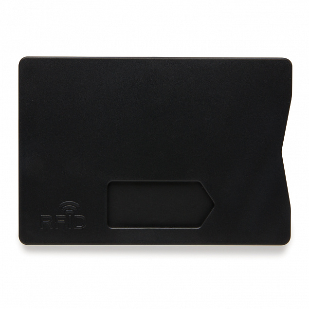 Держатель для карт RFID, черный с логотипом  заказать по выгодной цене в кибермаркете AvroraStore