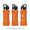 Бутылка спортивная "Индиана"с покрытием soft touch, оранжевая с логотипом  заказать по выгодной цене в кибермаркете AvroraStore