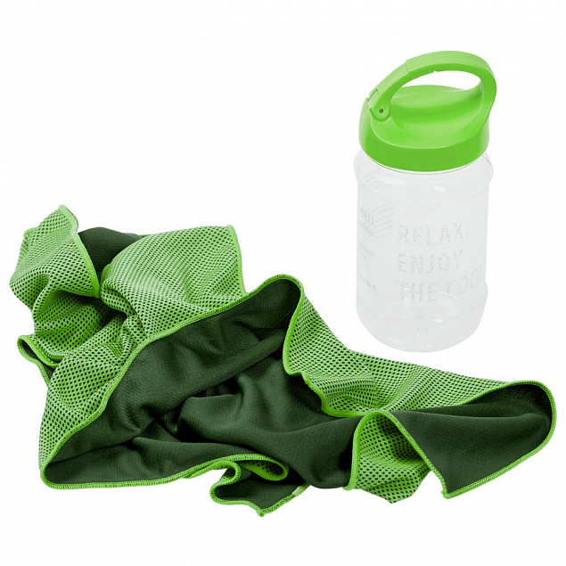 Охлаждающее полотенце Weddell, зеленое с логотипом  заказать по выгодной цене в кибермаркете AvroraStore