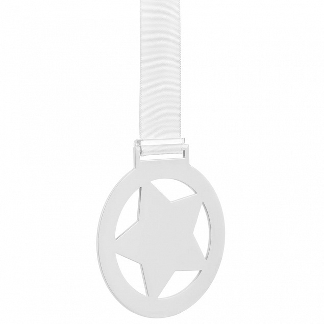 Медаль Steel Star, белая с логотипом  заказать по выгодной цене в кибермаркете AvroraStore