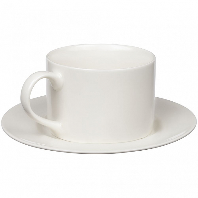 Чайная пара Clio, белая с логотипом  заказать по выгодной цене в кибермаркете AvroraStore