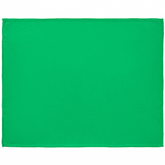 Плед Plush, зеленый с логотипом  заказать по выгодной цене в кибермаркете AvroraStore