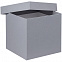 Коробка Cube L, серая с логотипом  заказать по выгодной цене в кибермаркете AvroraStore