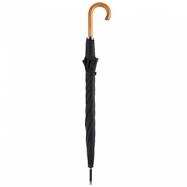 Зонт-трость Classic, черный с логотипом  заказать по выгодной цене в кибермаркете AvroraStore