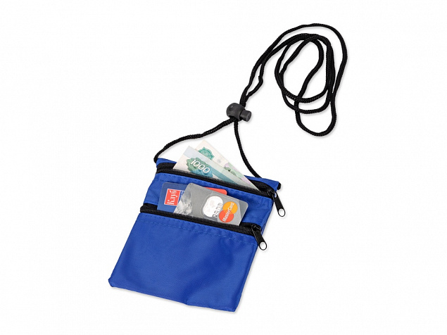 Нагрудный кошелек Путешествие, синий с логотипом  заказать по выгодной цене в кибермаркете AvroraStore