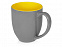 Кружка керамическая Gracy 470мл, серый/желтый с логотипом  заказать по выгодной цене в кибермаркете AvroraStore