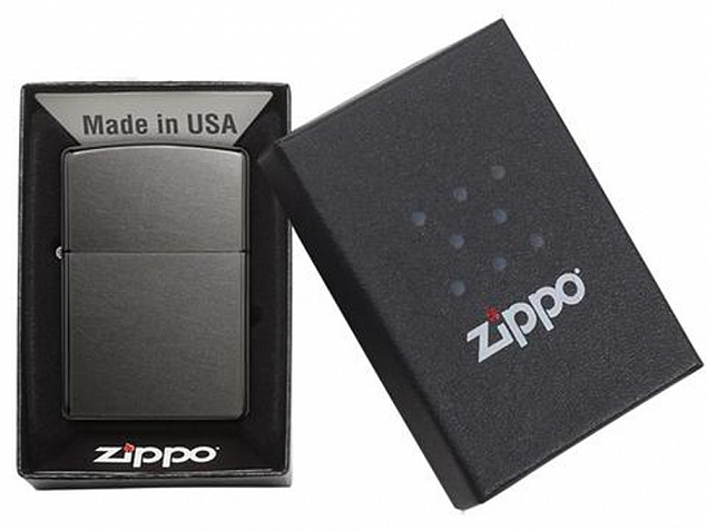 Зажигалка ZIPPO Classic с покрытием Gray Dusk с логотипом  заказать по выгодной цене в кибермаркете AvroraStore
