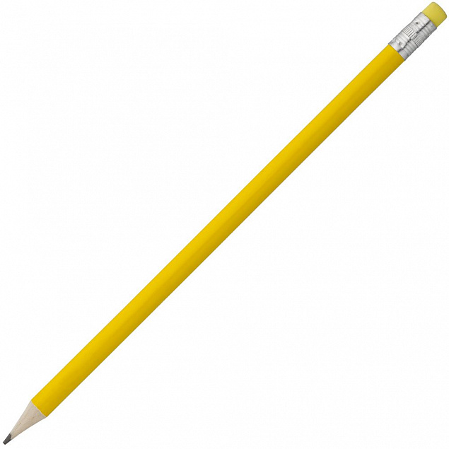 Карандаш простой Hand Friend с ластиком, желтый с логотипом  заказать по выгодной цене в кибермаркете AvroraStore