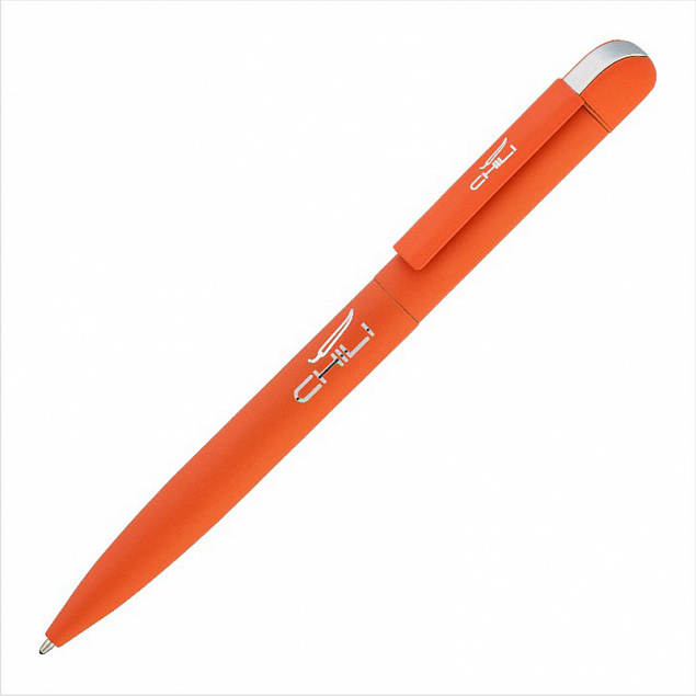 Ручка шариковая "Jupiter", оранжевый, покрытие soft touch с логотипом  заказать по выгодной цене в кибермаркете AvroraStore