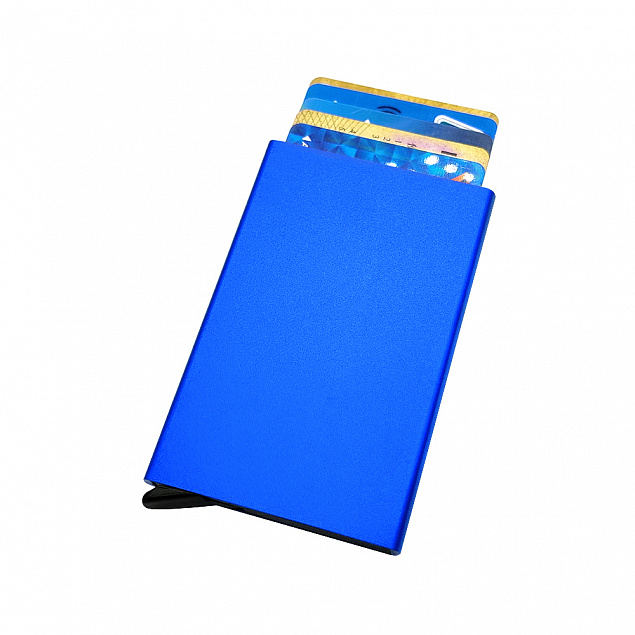 Держатель банковских карт Visir с защитой от копирования RFID - Синий HH с логотипом  заказать по выгодной цене в кибермаркете AvroraStore