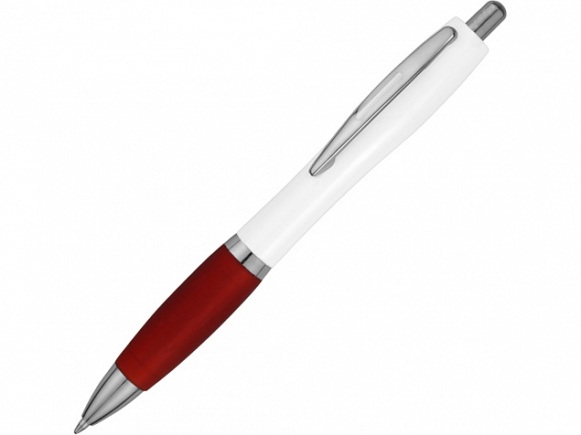 Ручка шариковая Nash, белый/красный, черные чернила с логотипом  заказать по выгодной цене в кибермаркете AvroraStore