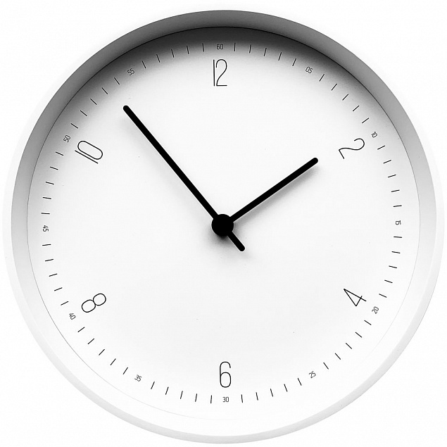Часы настенные Lite, белые с логотипом  заказать по выгодной цене в кибермаркете AvroraStore