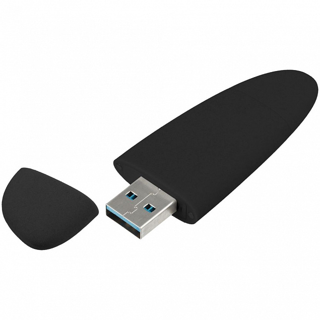 Флешка Pebble Type-C, USB 3.0, черная, 32 Гб с логотипом  заказать по выгодной цене в кибермаркете AvroraStore