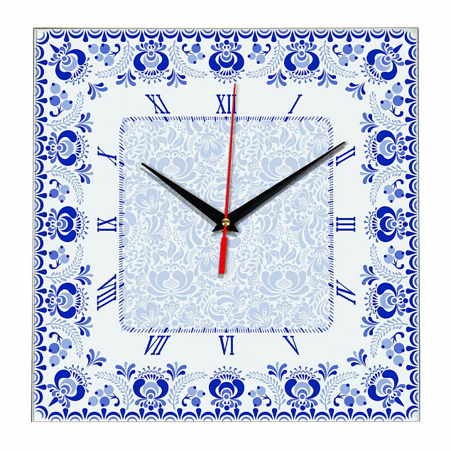 Часы настенные стеклянные Times Square с логотипом  заказать по выгодной цене в кибермаркете AvroraStore