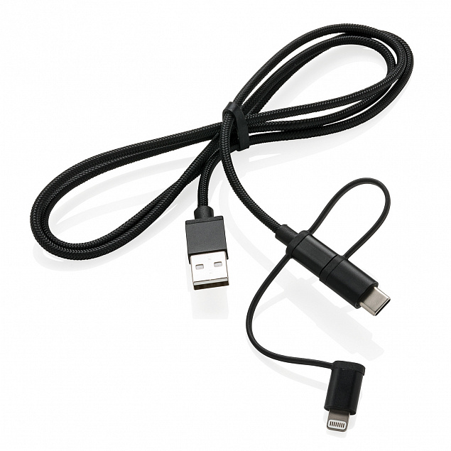 Универсальный кабель 3 в 1 с лицензией MFi с логотипом  заказать по выгодной цене в кибермаркете AvroraStore