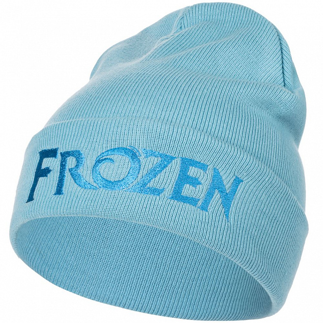 Шапка детская с вышивкой Frozen, голубая с логотипом  заказать по выгодной цене в кибермаркете AvroraStore