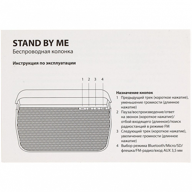 Беспроводная колонка Stand by Me, черная с логотипом  заказать по выгодной цене в кибермаркете AvroraStore