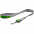 Лента для бейджа с ретрактором Devon, серая с зеленым с логотипом  заказать по выгодной цене в кибермаркете AvroraStore