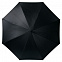 Зонт-трость с фактурной тканью Ricardo, черный с логотипом  заказать по выгодной цене в кибермаркете AvroraStore