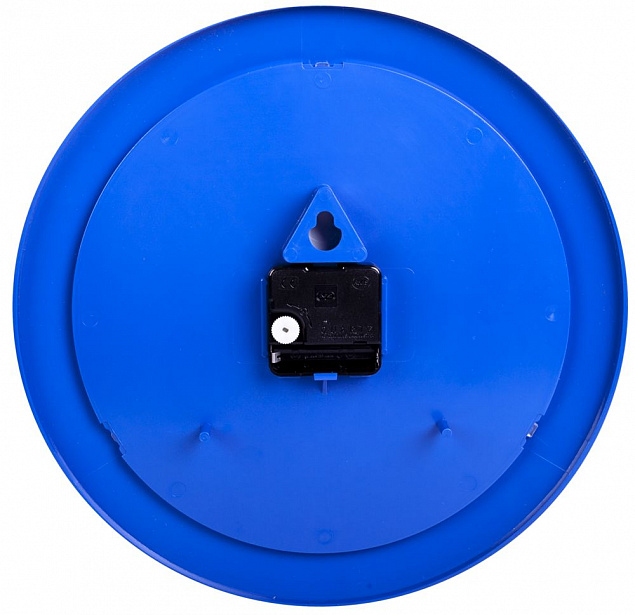Часы настенные Vivid large, синие с логотипом  заказать по выгодной цене в кибермаркете AvroraStore