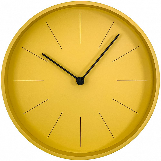 Часы настенные Ozzy, желтые с логотипом  заказать по выгодной цене в кибермаркете AvroraStore