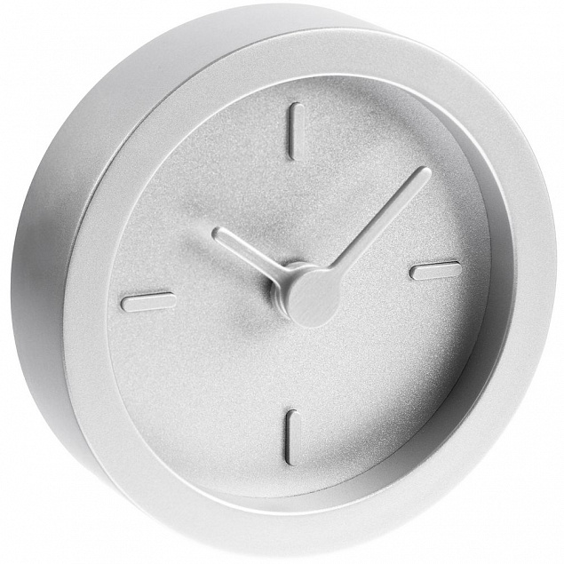 Часы настольные Bronco Sparky, серебристые с логотипом  заказать по выгодной цене в кибермаркете AvroraStore