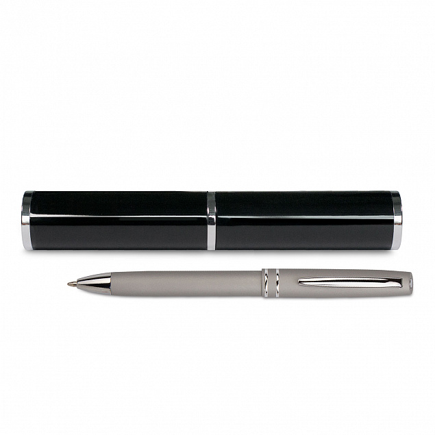 Набор ручка Consul c футляром, серебряный с логотипом  заказать по выгодной цене в кибермаркете AvroraStore
