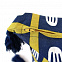 Чехол на подушку Blossom time, горчичный с темно-синим с логотипом  заказать по выгодной цене в кибермаркете AvroraStore