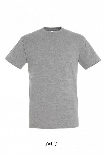 Фуфайка (футболка) REGENT мужская,Серый меланж 3XL с логотипом  заказать по выгодной цене в кибермаркете AvroraStore