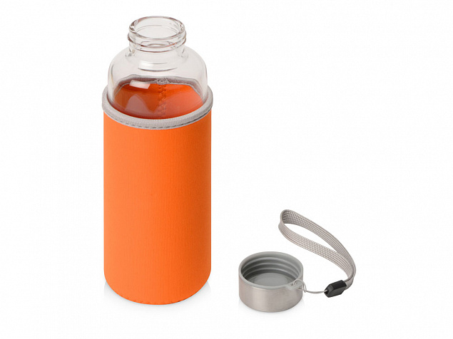 Бутылка для воды Pure c чехлом, 420 мл, оранжевый с логотипом  заказать по выгодной цене в кибермаркете AvroraStore
