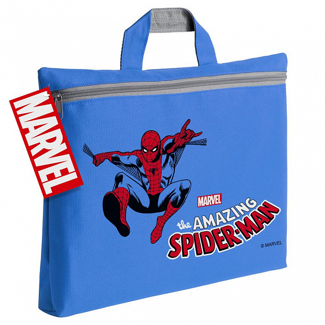 Сумка-папка Amazing Spider-Man, синяя с логотипом  заказать по выгодной цене в кибермаркете AvroraStore