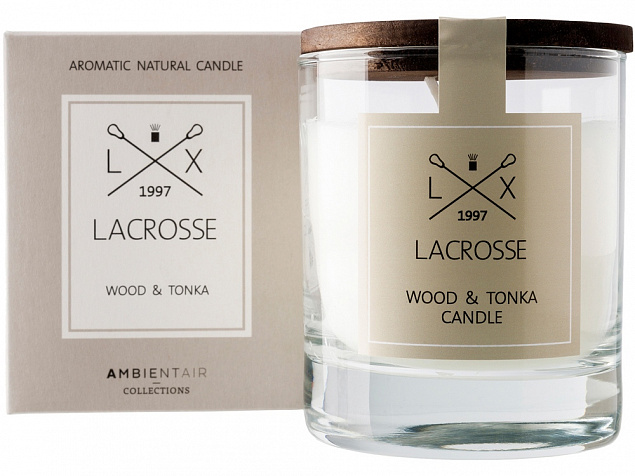 Свеча ароматическая в стекле «Дерево & Тонка» с логотипом  заказать по выгодной цене в кибермаркете AvroraStore