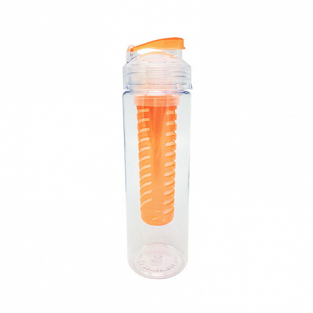 Спортивная бутылка "Fruits"с емкостью для фруктов, 0,7 л, оранжевая с логотипом  заказать по выгодной цене в кибермаркете AvroraStore