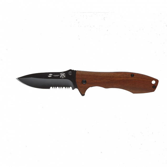 Складной нож Stinger 632SW, сандаловое дерево с логотипом  заказать по выгодной цене в кибермаркете AvroraStore