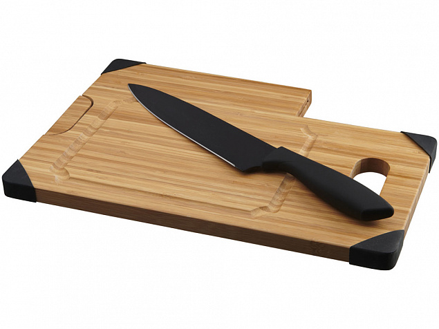 Разделочная доска с ножом «Bamboo» с логотипом  заказать по выгодной цене в кибермаркете AvroraStore