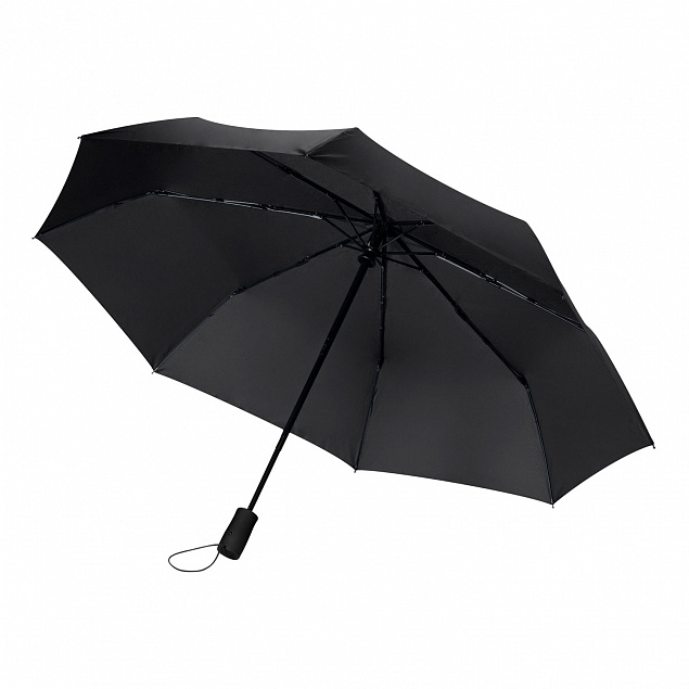 Зонт складной Nord, черный с логотипом  заказать по выгодной цене в кибермаркете AvroraStore