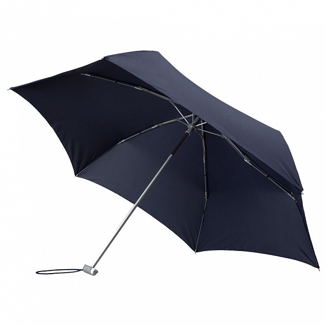 Складной зонт Alu Drop S, 3 сложения, механический, синий с логотипом  заказать по выгодной цене в кибермаркете AvroraStore
