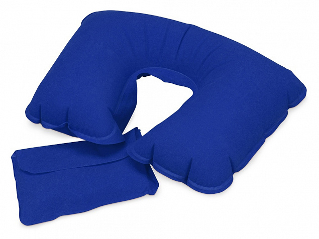 Подушка надувная Сеньос, синий классический с логотипом  заказать по выгодной цене в кибермаркете AvroraStore
