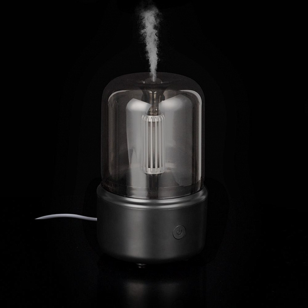 Увлажнитель-ароматизатор с подсветкой mistFlicker, черный с логотипом  заказать по выгодной цене в кибермаркете AvroraStore